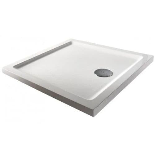 Signature Genesis 40mm Anti-Slip Square Shower Tray - White - Various Size