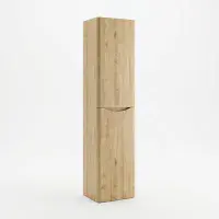 Signature Novella 1500mm Wall Hung Tall Bathroom Cabinet - Oak