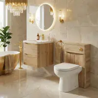 Signature Novella 500mm Floor Standing WC Unit - Oak