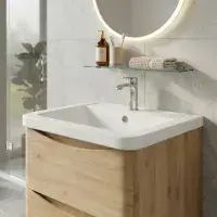 Signature Novella 500mm Wall Hung Vanity Unit & Basin - Oak