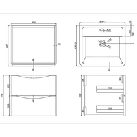 Signature Novella 500mm Wall Hung Vanity Unit & Basin - Oak