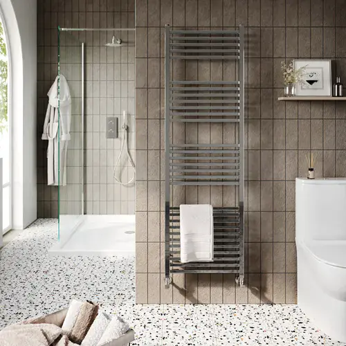 Simona Designer Towel Rail - 1200mm x 500mm - Chrome
