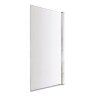 Single Straight Bath Screen - Chrome Wall Profile