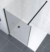 Smoked Walk In Shower Panels - Black Profile