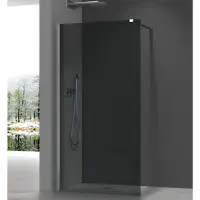 Smoked Walk In Shower Panels - Brushed Brass Profile