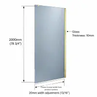 Smoked Walk-In Shower Screen  10mm Toughened Glass with Optional Smoked Flipper Panel