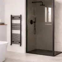 Smoked Walk-In Shower Screen  10mm Toughened Glass with Optional Smoked Flipper Panel