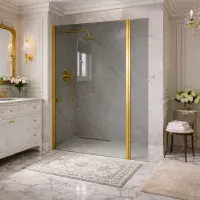 Smoked Walk-In Shower Screen  10mm Toughened Glass with Optional Smoked Flipper Panel