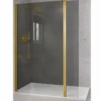 Smoked Walk-In Shower Screen  10mm Toughened Glass with Optional Smoked Flipper Panel