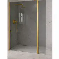Smoked Walk-In Shower Screen  10mm Toughened Glass with Optional Smoked Flipper Panel