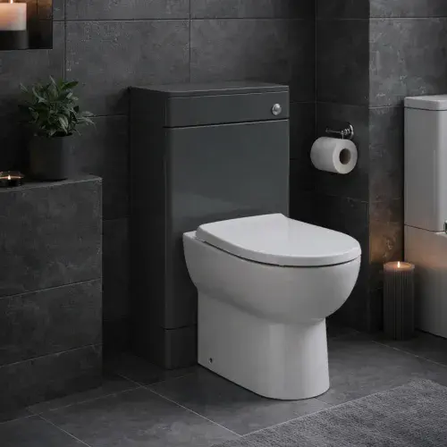 Solar/Comet Waterproof 500mm WC Unit  - Anthracite Gloss | Lifetime Guarantee