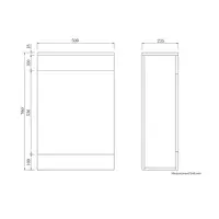 Solar/Comet Waterproof 500mm WC Unit  - White Gloss | Lifetime Guarantee