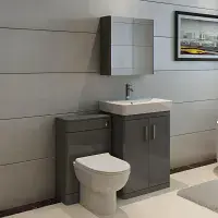 Solar Waterproof 600mm Vanity Unit with Ceramic Basin,  Anthracite
