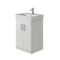 Solar Waterproof 600mm Vanity Unit with Ceramic Basin,  White