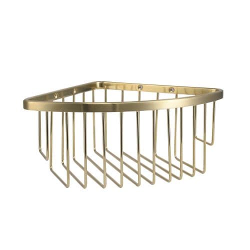 Solid Brass Corner Basket - Gold