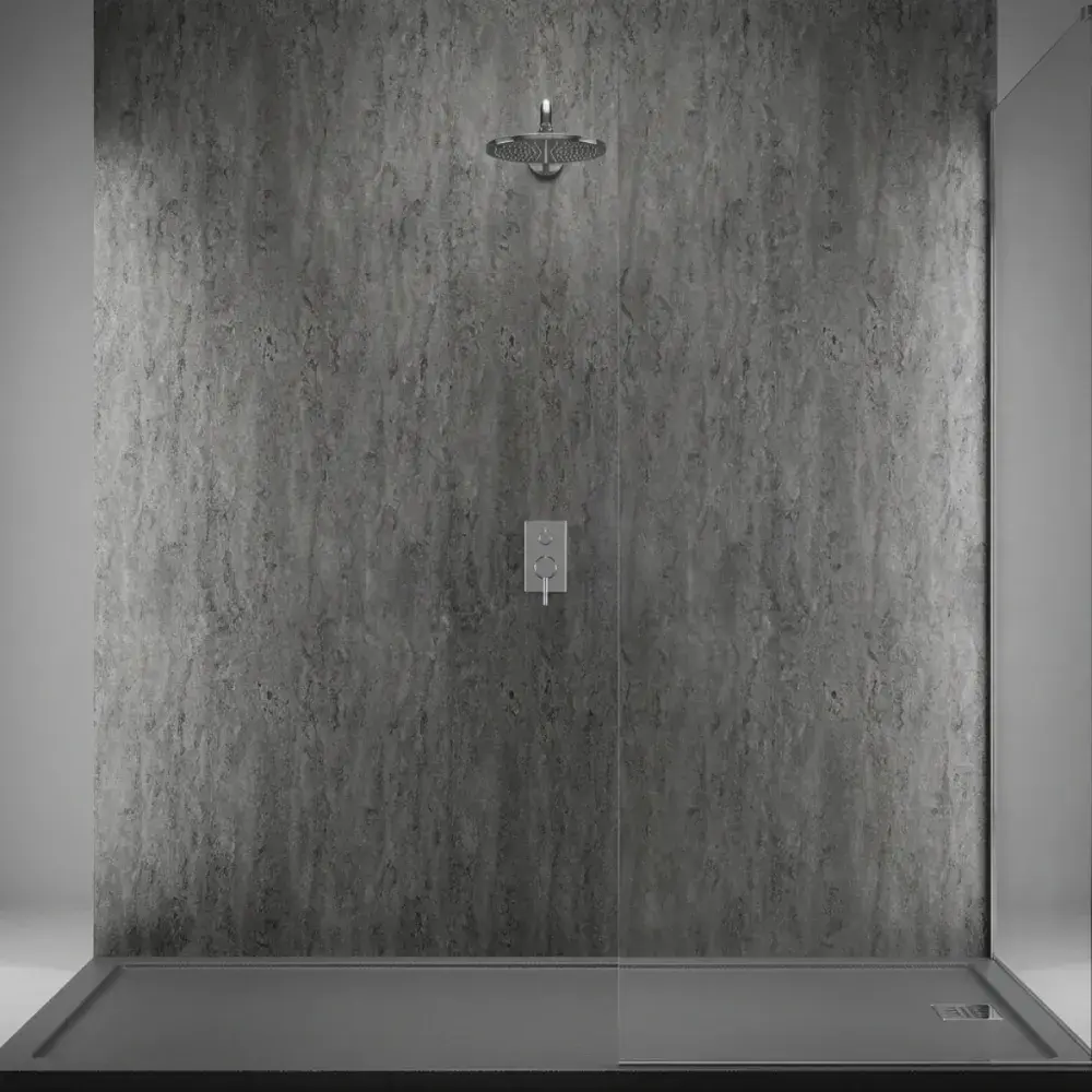 SolidCore Concrete Grey Textured Wall Panel Set 2 x 600 x 2400mm Easy ...