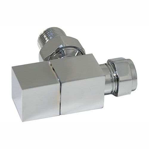 Square Angled Radiator Valve Pack (Pairs), Chrome