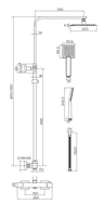 Square Dual Head Thermostatic Shower  Matt Black