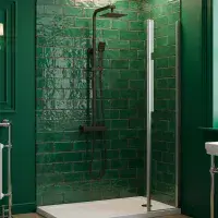 Square Dual Head Thermostatic Shower  Matt Black