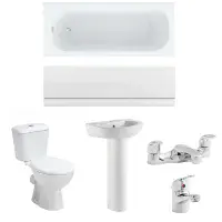 Star Buy Bathroom Pack with Bath, Toilet, Basin Set, Optional Taps and Wastes, by Bathcenter
