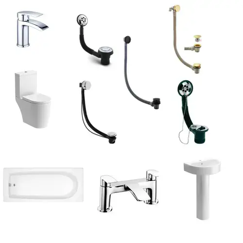 Star Buy Merit Full Bathroom Pack with Basin, Toilet, Taps and Wastes