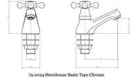 Stenhouse Basin Taps (Pair), Chrome