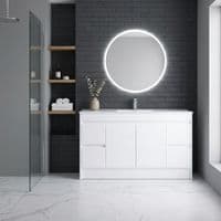 Stockholm 1200mm Waterproof Vanity - Gloss White | 2-Door 4-Drawer