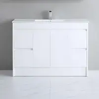 Stockholm 1200mm Waterproof Vanity - Gloss White | 2-Door 4-Drawer