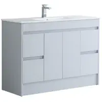 Stockholm 1200mm Waterproof Vanity - Light Grey Gloss | 2-Door 4-Drawer