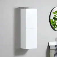 Stockholm 300mm Waterproof Tall Unit - Gloss White | Wall Hung | Bathcenter