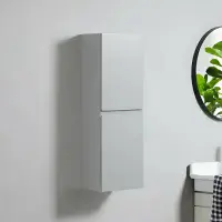 Stockholm 300mm Waterproof Tall Unit - Light Grey | Wall Hung