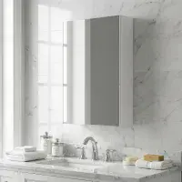 Stockholm 450mm Waterproof Mirror Cabinet - Gloss White | Bathcenter
