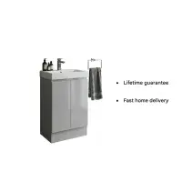 Stockholm 500mm Waterproof Cloakroom Vanity - Light Grey | Bathcenter