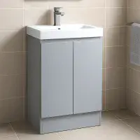 Stockholm 500mm Waterproof Cloakroom Vanity - Light Grey | Bathcenter