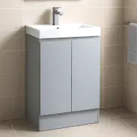 Stockholm 500mm Waterproof Cloakroom Vanity - Light Grey | Bathcenter