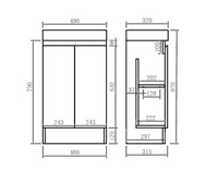 Stockholm 500mm Waterproof Cloakroom Vanity - Light Grey | Bathcenter