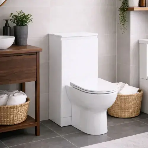 Stockholm 500mm 100% Waterproof WC Toilet Unit | Gloss White | Lifetime Guarantee