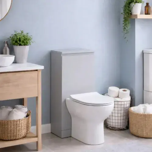 Stockholm 500mm 100% Waterproof WC Toilet Unit | Light Grey Gloss | Lifetime Guarantee
