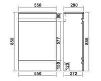 Stockholm 550mm Waterproof WC Unit - Light Grey | Bathcenter