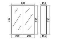 Stockholm 600mm Waterproof Mirror Cabinet - Gloss White | Bathcenter