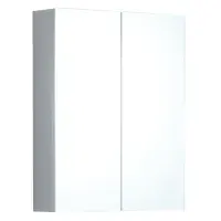 Stockholm 600mm Waterproof Mirror Cabinet - Light Grey | Bathcenter