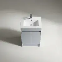 Stockholm 600mm Waterproof Vanity - Light Grey Gloss | Bathcenter
