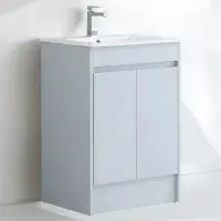 Stockholm 600mm Waterproof Vanity - Light Grey Gloss | Bathcenter