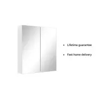 Stockholm 750mm Waterproof Mirror Cabinet - Gloss White | Bathcenter