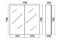 Stockholm 750mm Waterproof Mirror Cabinet - Gloss White | Bathcenter