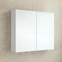 Stockholm 900mm Waterproof Mirror Cabinet - Gloss White | Bathcenter