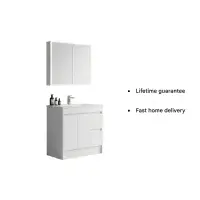 Stockholm 900mm Waterproof Vanity - Gloss White | 2-Door 2-Drawer | Bathcenter