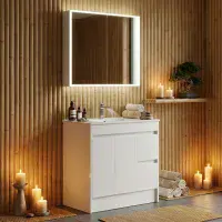 Stockholm 900mm Waterproof Vanity - Gloss White | 2-Door 2-Drawer | Bathcenter