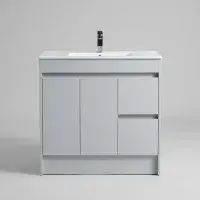 Stockholm 900mm Waterproof Vanity - Light Grey Gloss | 2-Door 2-Drawer