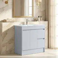 Stockholm 900mm Waterproof Vanity - Light Grey Gloss | 2-Door 2-Drawer